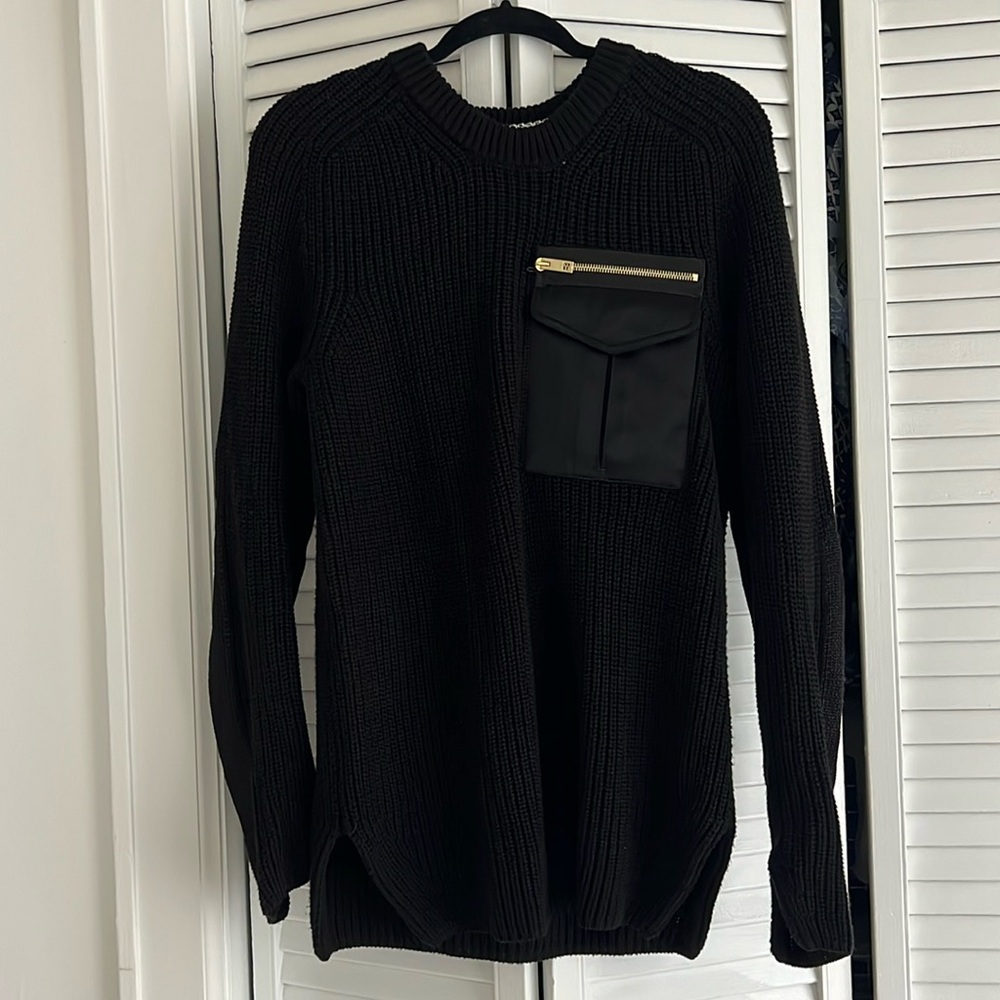Rag & Bone oversized sweater with satin pocket detail